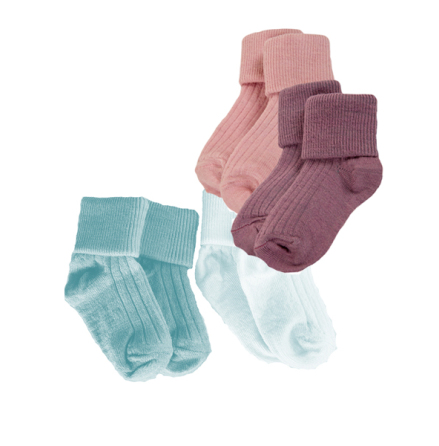 Babystrumpa, tunn, ribb, 2-pack